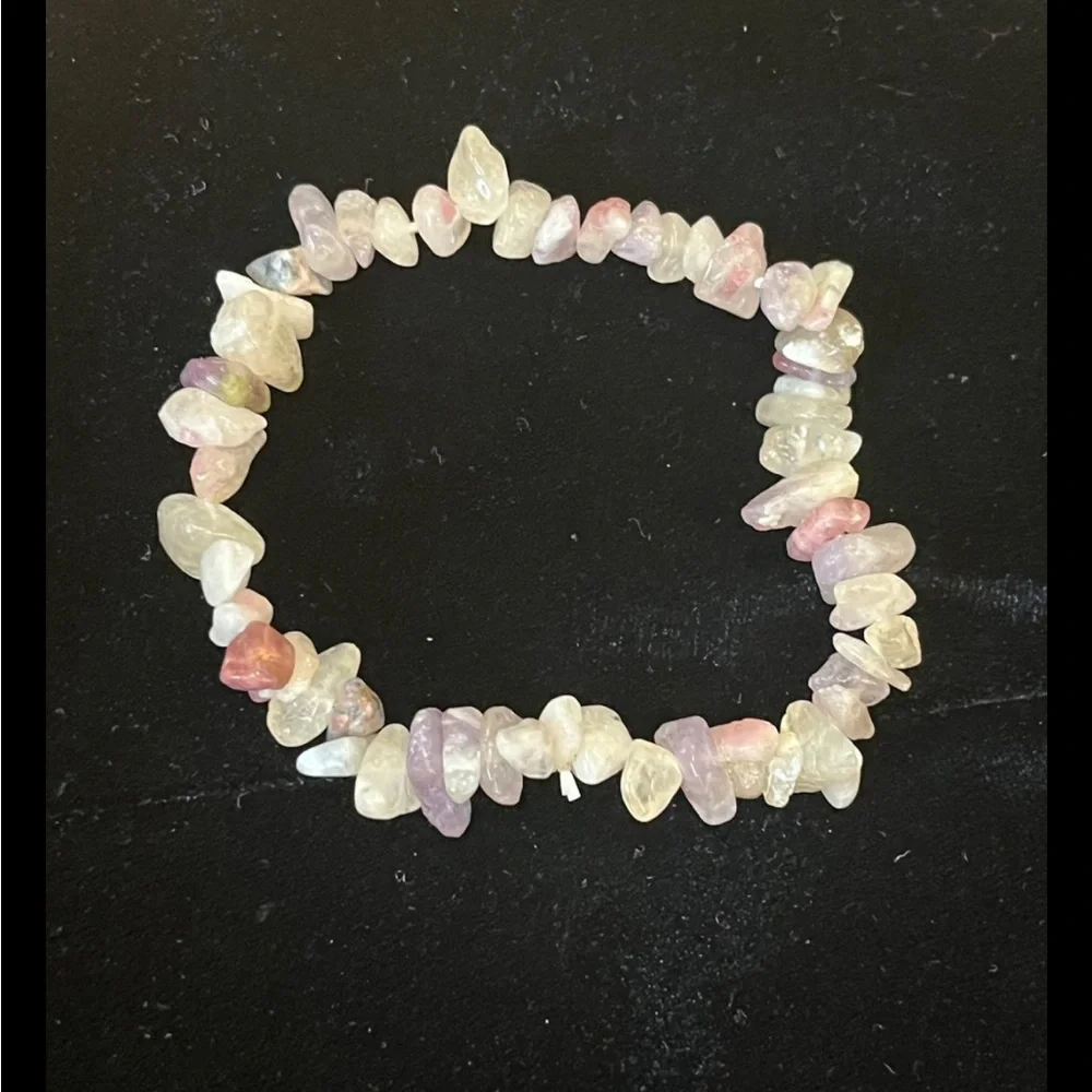 Handcrafted Stress Away Gemstone Bracelet Agate and Rose Quartz - Picture 2 of 4